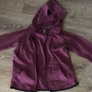 Kids Hooded Fleece Jacket in Plum
